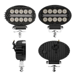 10 LED Halogen cu Lumină Albă și DRL Portocalie, 2000LM, 9-30V, Rezistent la Apă IP67 