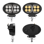 8 LED Halogen cu Lumină Albă și DRL Portocalie, 4000LM, 9-30V, Rezistent la Apă IP67 