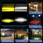 3 LED Halogen cu Lumină Spot, 3000LM, 9-60V, Rezistent la Apă IP68, Lumină Galbenă (Faruri scurte) + Lumină Albă (Faruri lungi), Potrivit pentru Motociclete