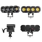 4 LED Halogen cu Lumină Spot, 4000LM, 9-85V, Rezistent la Apă IP68, Lumină Galbenă (Faruri scurte) + Lumină Albă (Faruri lungi), Potrivit pentru Motociclete