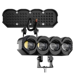 4 LED Halogen cu Lumină Spot, 4000LM, 9-85V, Rezistent la Apă IP68, Lumină Galbenă (Faruri scurte) + Lumină Albă (Faruri lungi), Potrivit pentru Motociclete