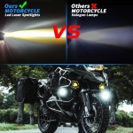 4 LED Halogen cu Lumină Spot, 4000LM, 9-85V, Rezistent la Apă IP68, Lumină Galbenă (Faruri scurte) + Lumină Albă (Faruri lungi), Potrivit pentru Motociclete