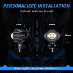 1 LED Halogen cu Lumină Spot, 2000LM, 9-60V, Rezistent la Apă IP67, Lumină Galbenă (Faruri scurte) + Lumină Albă (Faruri lungi)