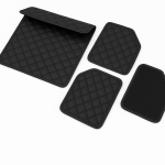 Organizator portbagaj auto Premium din piele ecologică negru cu cusătură neagră – 66 x 30 x 30 cm