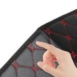 Organizator portbagaj auto Premium din piele ecologică – negru cu cusătură roșie – 40 x 30 x 30 cm