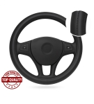 Husă universală pentru volan din piele eco premium neagră pentru automobil SUV dimensiune M 38 cm