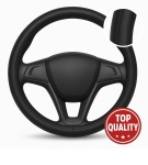 Husă universală pentru volan din piele eco premium neagră pentru automobil SUV dimensiune M 38 cm