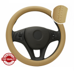 Husă universală pentru volan din piele eco premium bej pentru automobil SUV dimensiune M 38 cm