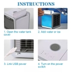 Mini Aer conditionat portabil 3 in 1 cu USB – Răcire, Umidificare, Purificare Led 7 culori
