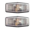 Set Lampi de semnalizare, gabarit cu bec cu socluri BA15S, 12–24V – sticlă albă (transparenta)