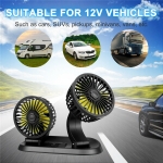 Ventilator dublu pentru masina, rotire 360 grade, 10W, 2 trepte de viteza si stickere pentru numar de telefon - 12V