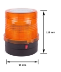 Girofar cu 24 LED fara fir pe baterii, stroboscop, cu magnet 2,4W - 12V