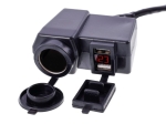 Priza bricheta cu 2 USB-uri, 4.2A, voltmetru, moto, atv, Carmotion - 12V