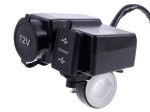 Priza bricheta cu 2 USB-uri, 4.2A, voltmetru, moto, atv, Carmotion - 12V