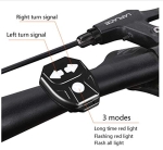 Set semnalizator Bicicleta, Incluse claxon, Incarcare USB, 5 moduri de lumina, IP65 Rezistent la Apa si Praf, Usor de Instalat - Negru