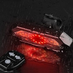 Set semnalizator Bicicleta, Incluse claxon, Incarcare USB, 5 moduri de lumina, IP65 Rezistent la Apa si Praf, Usor de Instalat - Negru