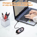 Set semnalizator Bicicleta, Incluse claxon, Incarcare USB, 5 moduri de lumina, IP65 Rezistent la Apa si Praf, Usor de Instalat - Negru