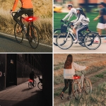 Set semnalizator Bicicleta, Incluse claxon, Incarcare USB, 5 moduri de lumina, IP65 Rezistent la Apa si Praf, Usor de Instalat - Negru