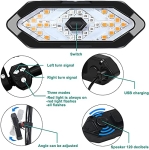 Set semnalizator Bicicleta, Incluse claxon, Incarcare USB, 5 moduri de lumina, IP65 Rezistent la Apa si Praf, Usor de Instalat - Negru