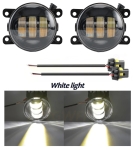 Set 2 proiectoare ceata LED Dacia, Renault, Ford, Citroen, Suzuki, lumina alba, diamentru Ø91 mm 12V, carcasa aluminiu, mufa H8/H11