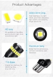 Set 2 becuri LED CANBUS T10 W5W – 3030+3014 SMD, lumina alba 6000K, 12–24V