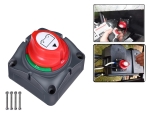 Contact general, Intrerupator rotativ baterie auto, rezistent la apa IP66, 12–48V, 275A, Negru/Rosu