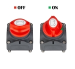 Contact general, Intrerupator rotativ baterie auto, rezistent la apa IP66, 12–48V, 275A, Negru/Rosu