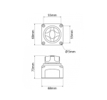 Contact general, Intrerupator rotativ baterie auto cu 3 pozitii, 12–24V, 200A, Negru/Rosu