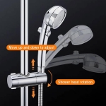 Suport universal pentru dus de mana, reglabil, rotativ la 360° - Cromat