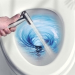 Set dus pentru igiena intima, baterie bideu si WC din otel inoxidabil, Baterie, Adaptor, Furtun si Suport de Prindere pe WC sau Perete cu Presiune Reglabila, Filet 1/2 - Argintiu