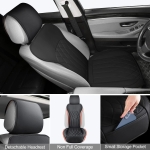 Set de 2 Huse Auto Impermeabile pentru Scaunele Masinii, cu Buzunar de Depozitare si Pernite pentru Centura de Siguranta - Negru