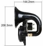 Claxon auto cu aer – 12V-24V, 130dB, Ø144.2 x 208.3mm