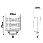 Proiector LED Dreptunghiular 30W cu Maner si Buton ON/OFF – Lumina Alba 6500K, 12/24V