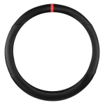 Husa universala din piele pentru volan cu design carbon – Negru cu banda rosie 37–38 cm