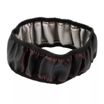 Husa universala din piele pentru volan – Neagra cu cusaturi rosii 37–38 cm