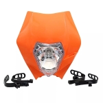Carena si far fata pentru motociclete, portocalie, cu faza scurta si lunga – Model universal pentru ENDURO / Trail / Streetfighter