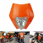 Carena si far fata pentru motociclete, portocalie, cu faza scurta si lunga – Model universal pentru ENDURO / Trail / Streetfighter