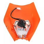 Carena si far fata pentru motociclete, portocalie, cu faza scurta si lunga – Model universal pentru ENDURO / Trail / Streetfighter