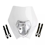 Carena si far fata pentru motociclete, alba, cu faza scurta si lunga – Model universal pentru ENDURO / Trail / Streetfighter