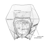 Carena si far fata pentru motociclete, alba, cu faza scurta si lunga – Model universal pentru ENDURO / Trail / Streetfighter