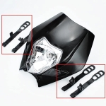 Carena si far fata pentru motociclete, negru, cu faza scurta si lunga – Model universal pentru ENDURO / Trail / Streetfighter