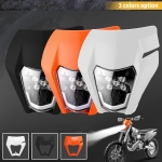 Carena si far LED fata pentru motociclete, Alba, cu faza scurta si lunga – Model universal pentru ENDURO / Trail / Streetfighter