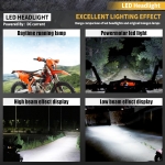 Carena si far LED fata pentru motociclete, Alba, cu faza scurta si lunga – Model universal pentru ENDURO / Trail / Streetfighter