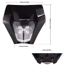Carena si far LED fata pentru motociclete, Negru, cu faza scurta si lunga – Model universal pentru ENDURO / Trail / Streetfighter