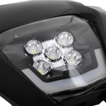 Carena si far LED fata pentru motociclete, Negru, cu faza scurta si lunga – Model universal pentru ENDURO / Trail / Streetfighter