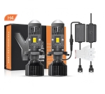Set Becuri auto LED cu lupa, Y10 H4, 200%, 60W 6400LM, 6000K, 360° Canbus - 12V
