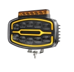 LED Halogen cu 3 functii – DRL alb/portocaliu si lumina de avertizare cu 4 moduri, rezistent la apa, 12-24V, 1400LM, IP67, IP69, ECE-R10