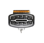 LED Halogen cu 3 functii – DRL alb/portocaliu si lumina de avertizare cu 4 moduri, rezistent la apa, 12-24V, 1400LM, IP67, IP69, ECE-R10