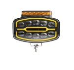 LED Halogen cu 3 functii – DRL alb/portocaliu si lumina de avertizare cu 4 moduri, rezistent la apa, 12-24V, 1400LM, IP67, IP69, ECE-R10
