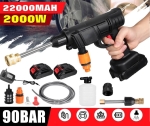 Pistol cu apa de inalta presiune pentru spalatorie auto, Portabil, alimentat cu baterie cu litiu, 2000W 90BAR